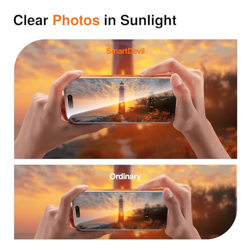Image of SMARTDEVIL 2 Pack Screen Protector for iPhone 17 Pro Max with AR Anti-Reflective Technology, 9H Hardness Military Grade Tempered Glass, Bubble Free and Auto Dust-Removal Box, Easy Installation