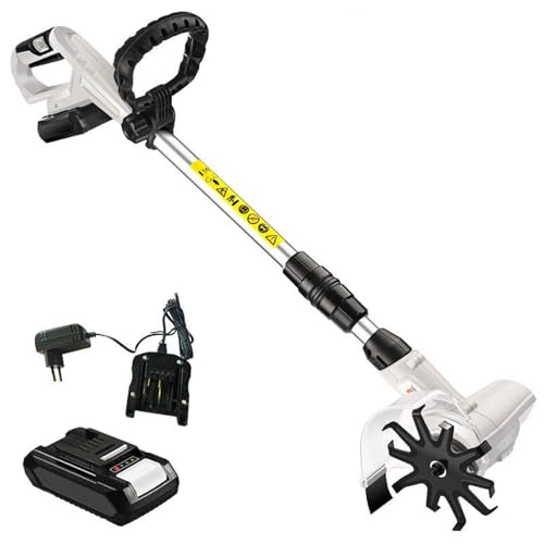 Rotavatore elettrico da giardino senza fili e scarificatore, batteria ricaricabile da 2000 mAh, ideale per coltivare terreno in giardini e ortaggi