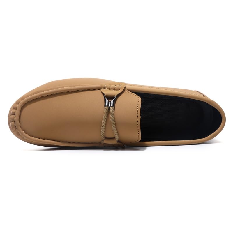 Loafers for Men Square Toe Faux Leather Apron Toe Moccasins Shoes Anti-Slip Lightweight Slip Resistant Casual Slip-ons4