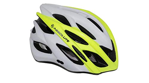 Capacete Ciclismo Bike Absolute Wild Mia Led Pisca Viseira Branco Amarelo Fosco