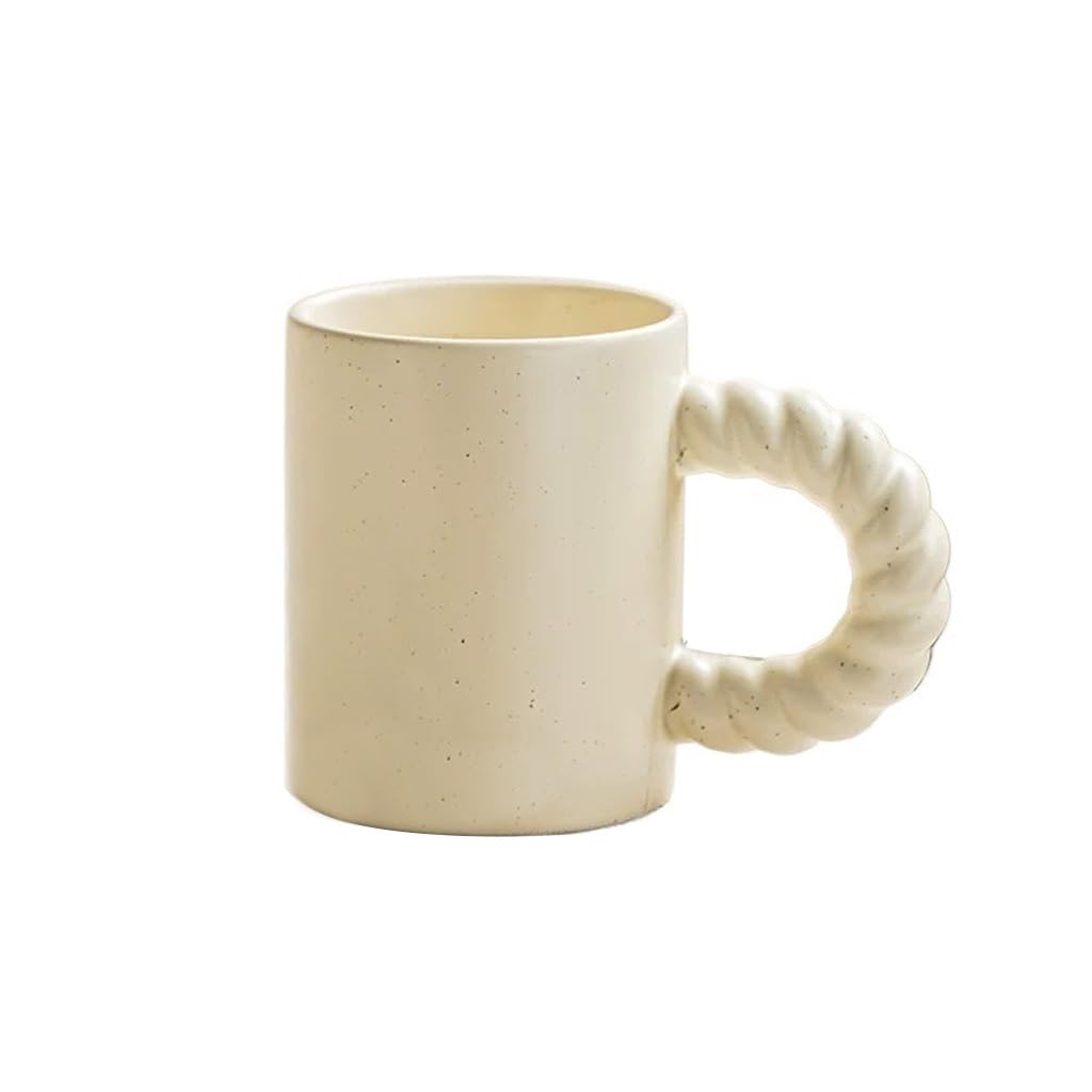 Nff Coffee Mug, Ceramic Vintage Large Breakfast Mug With Handle For Coffee, Milk, Tea, 350ml(Off-white)
