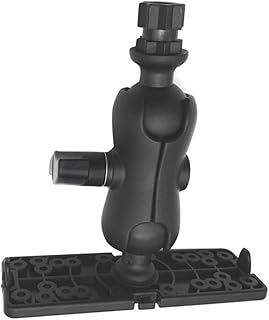 Fish Finder Mount Base 360 Degree Swivel Fish Finder Holder Universal Mounting Plate Kayak Canoe Navigation Fish Detector Bracket Ball Mount with Fish Finder Kayak Accessories, Black