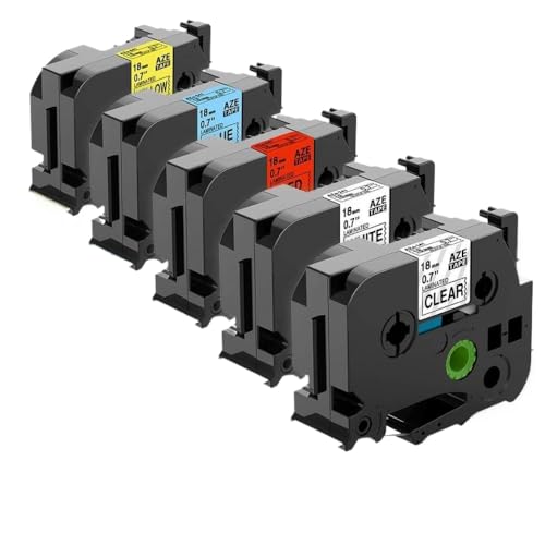 F̃xe[v18mm x 8m~l[gv^[piPTE550W PTD600 PTP710BT̃v^[piƌ݊(5pk Mixed Colors)