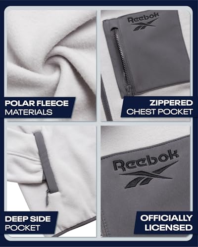 Reebok Mens Fleece Jacket - Lightweight Polar Fleece Zip Up Winter Softshell Jacket Men with Pockets for Hiking and Workout3