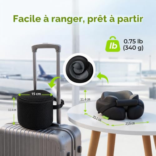 Coussin De Voyage Avion : AUVON Coussin de Voyage avec Support Menton pour Confort de Sommeil O... – Image 5