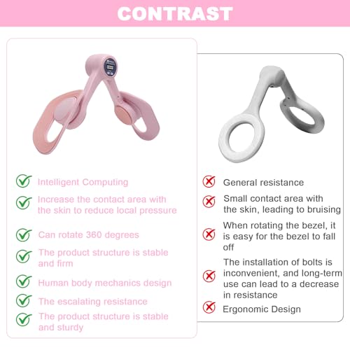 Dijbeentrainer, bekkenbodemtrainer voor vrouw, Thigh Master trainingsapparaat voor vrouwelijke billen, intelligente teller, trimmer-binnenbekkenbodemtrainer voor heuptraining, armtraining - Afbeelding 4