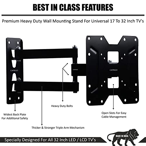 Caprigo Heavy Duty TV Wall Mount Bracket for 17 to 32 inch LED/HD/Smart TV’s, Swivel Rotatable Universal TV Wall Mount Stand (M466) 7 41GBqa1BTYL