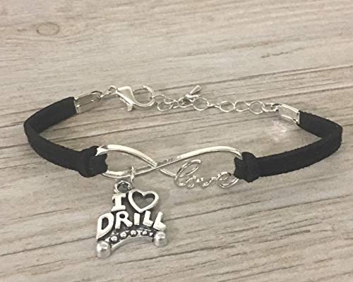 Sportybella Drill Team Charm Bracelet- Dance Drill Team Jewelry - Black Drill Charm Bracelet- Gift For Drill Team