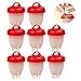8 Pezzi Cuociuova, Portauova In Silicone Antiaderente Per Cuocere Le Uova, Cuoci Uova Sode Senza Guscio, Egg Cooker BPA Free, Silicone Cuociuova Bolli Uovo Fornello