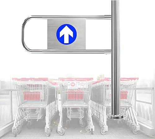 MSHGSKU 90°-Sicherheitstor mit manueller Öffnung – Einbahn-Einfahrtstor mit automatischer Schließung – Sicherheitsbarriere aus Edelstahl für Supermärkte und Lagerhallen – 90 × 100 cm