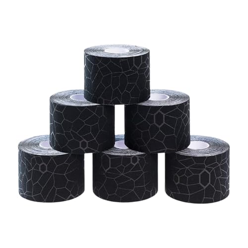 image for THERABAND Kinesiology Tape, Black/Black, 6 Rolls, with XactStretch Ind