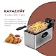 Clatronic Fritteuse mit 3L Kapazität | Friteuse mit Fett | Friteuse Öl mit Kaltzonentechnik & Abtropfvorrichtung | Fritteusen mit stufenlos regelbarerem Thermostat | 2000W | Gastro Friteuse FR 3586