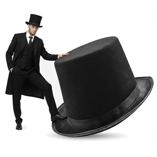 Nicky Bigs Novelties Tall Deluxe Felt Top Hat, Black, One Size