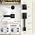 Azdele Front Door Handle and Deadbolt Set, Front Door Lock Set, Exterior Door Lock Set, Front Door Handle with Single Cylinder Deadbolt for Exterior Door, Reversible for Right&Left(Matte Black Modern)