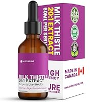 PURE HIGHEST POTENCY MILK THISTLE liquid 20:1 Extract, Liver Support, Health & Detox. Helps Relieve Digestive Disturbances, 2200mg Milk Thistle Supplement for Women and Men, Non-GMO, Vegan, Gluten Free. 60ml. (1pack)
