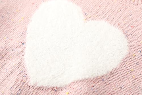 DAIMIDY Girl's Sleeveless Crew Neck Cute Heart Print Sweater Vests, A01Pink， 12-13 Years = Tag 1704