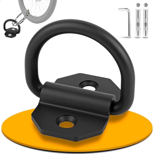 Wandanker Fahrrad | Motorrad-Bodenanker | Diebstahlsicherung aus Stahl | Faltbar Kippring | Wandanker für Fahrradschloss | inkl. Schrauben, Spreizdübel(1 Stück)