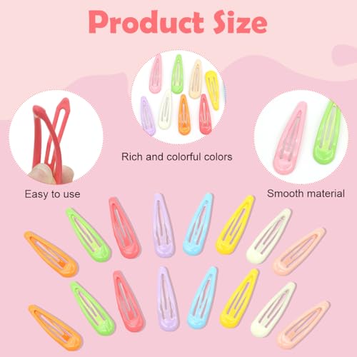Image of PATPAT 40Pcs Cute Hair Clips for Girls Kids, Colorful Alloy Bangs Hair Pins for Girls with Mesh Drawstring Bag