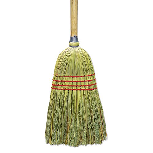 Boardwalk BR10012 Upright Corn/Fiber Broom 56-Inch Lacquered Wood Handle Natural 6/Carton