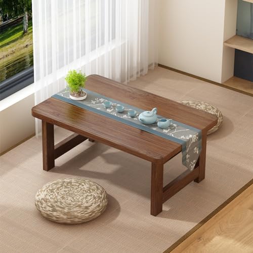 Sarinyローテーブル 折りたたみ おしゃれ ちゃぶ台 木目調 センターテーブル 一人暮らし 和室 テーブル 竹素材 テーブル 軽量 頑丈 省スペース 様々なサイズを選べ (ウォールナット色,70*40*40cm)