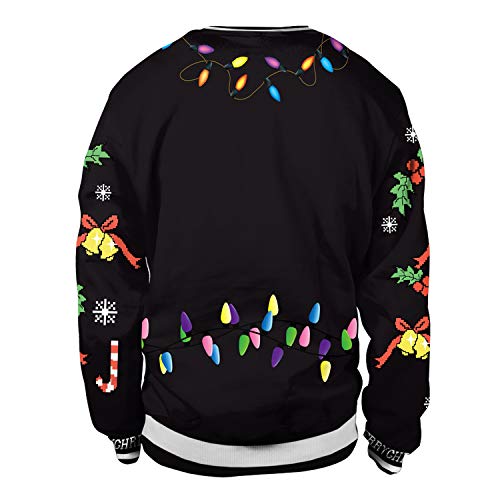 Adults Ugly Christmas Sweatshirt Crew Neck Novelty 3D Printed | S-XXL, Men Women Costume Long Sleeve Tops, Santa Claus, Elk, Snowflake Pattern, Funny Xmas Jumper, Festival Holiday Party - Image 5