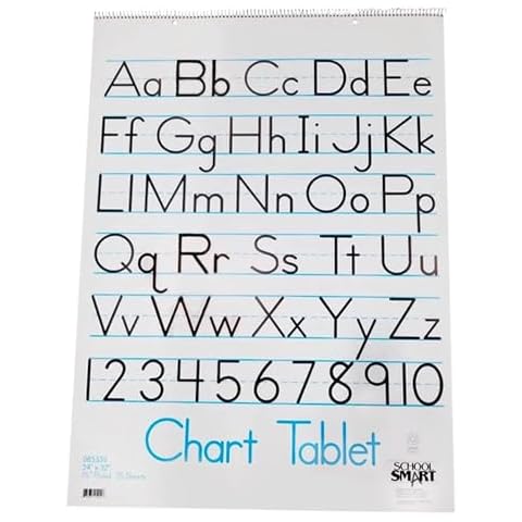 School Smart Chart Tablet, 24 x 32 Inches, 1-1/2 Inch Ruling, 1/2 Inch Skip Line, 25 Sheets, Cover may vary Cover