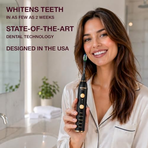 Wagner Stern WHITEN+ Edition. Whitening Electric Toothbrush with Pressure Sensor. Offers 5 Brushing Modes, 3 intensities, 8 Soft Brush Heads, and a Luxury Travel case. - Image 5