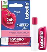 Labello Cherry Shine Lip Balm, Lip Care with Soft Red Shine for 24 Hours of Moisture, P...