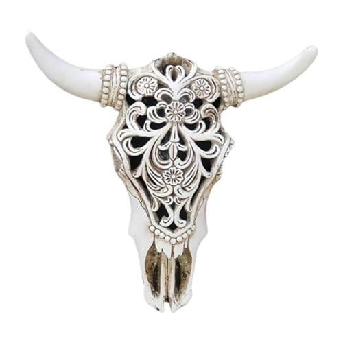 MagiDeal Decoración de la Pared de la Cabeza Cabeza de Buey Estatua de Resina de Resina Figurina de Animales Plaque de Pared de Figuras de Animales