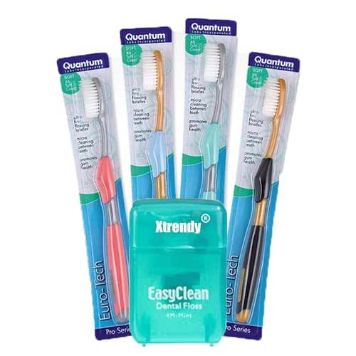 Quantum Euro-Tech Extra Soft Toothbrush, Soft Ultra Fine Feathered Bristles