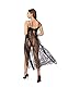 LINGERLOVE Sexy Dessous Lang Negligee Große Größen Spitze Kleid für Damen Transparent Nachtwäsche Langes Dessouskleid mit G-String