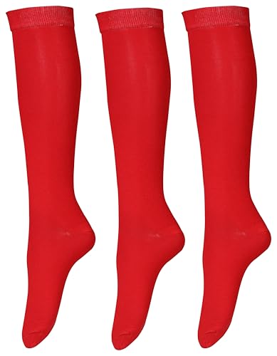 Image of RC. ROYAL CLASS Girls Organic Cotton Solid Soft Knee Length School /Uniform /Formal /Casual Socks for Girls (Pack of 3 Pairs)