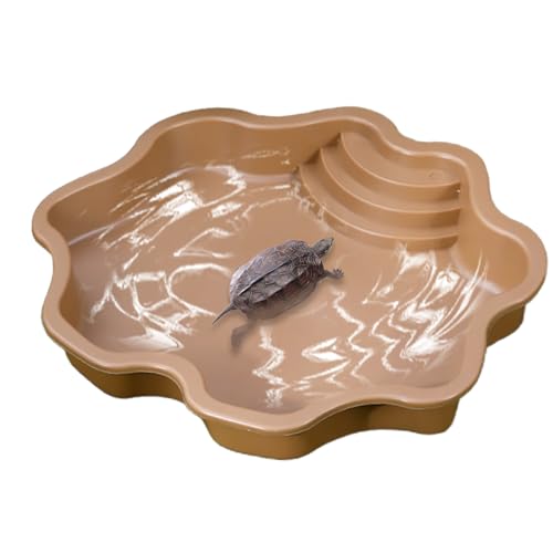 Bañera para Reptiles, Cuenco de Agua para Reptiles, Tortugas Grandes para Reptiles y Tortugas, comedero de lagartos con rampa, comedero para pequeños Geckos, Tortugas
