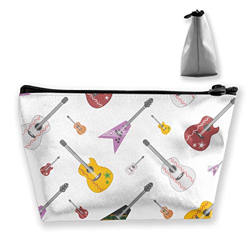 Preisvergleich Produktbild Tragbare Gitarre Musikinstrumente Bunte trapezförmige Aufbewahrungstasche Kosmetiktasche Schminktasche Reisetaschen Kulturbeutel Hüllen mit Reißverschluss für Frauen und Mädchen