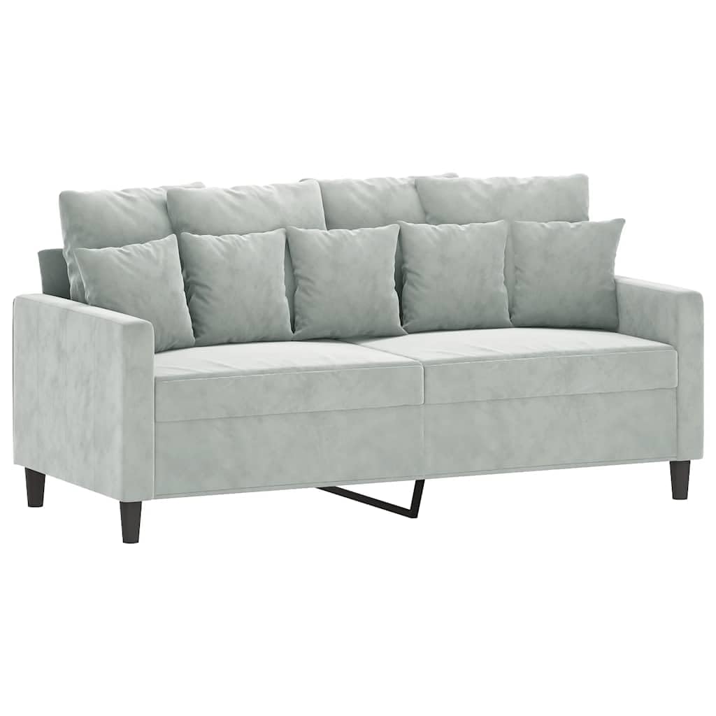 vidaXL Sofá de 2 Plazas, Asiento con Reposabrazos Respaldo, Sillón de Descanso Relax Televisión, Sofá Tapizado para Salón, Tela Gris Claro