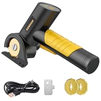 Kowdom Elektrischer Kartonschneider & Rollschneider (4V Akku) mit LED-Anzeige, 2 Klingen, Wechsler für Pappe, Papier, Teppich, Leder, Tapete und Kunststoff - Ideal zum Basteln, Heimwerken & DIY