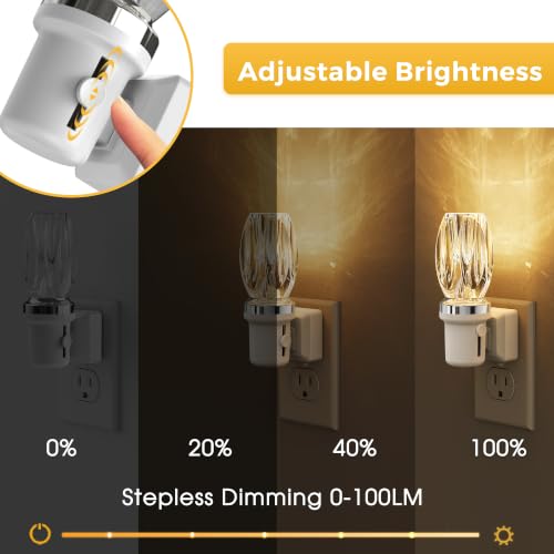 Image of L LOHAS LED Night Light, Dimmable Night Lights Plug into Wall, Light Sensor | Automatic Nightlights Plug in, 3000K LED Nightlight, Crystal Acrylic Decorative, Hallway Bedroom Bathroom[White Base,1 Pack]