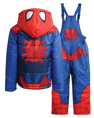 marvel spider-man boys snow suit set - 2 piece insulated boys winter coat ski jacket amp ski pants bib overalls for toddlers