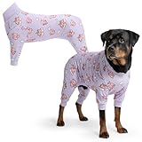 Spark Paws Hundepyjama, ultraweich und 4-Wege-Stretch, Erholungsanzug nach Operation, Schlafanzug Onesie für Kleine, Mittlere und Große Hunde, When Pigs Fly, 4XL