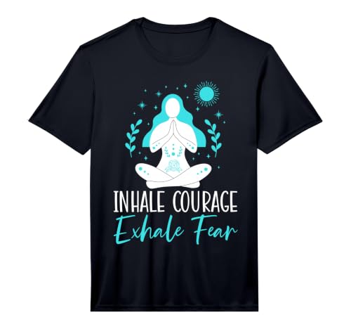 Mens Inhale Courage Exhale Fear Spiritual Fitness Yoga Lover Performance