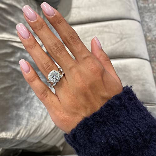 3/4 Carat Lab Grown Diamond and 3 Carat Moissanite Wedding Band Ring Set for Women in 14k White or Yellow Gold Anniversary Promise Ring2