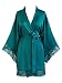 Old Shanghai Women's Kimono Robe Short - Lace Trim