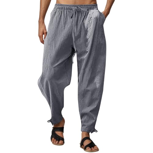 Pantalon de loisirs homme en sergé avec taille élastique coupe ample