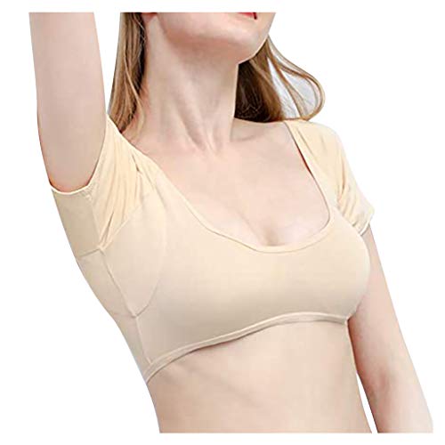 XBKPLO Women's Sweat Guard Underwear Vest Underarm Sweat Vest Washable Sweat Shield Vest Armpit Sweat Pads Shield Cami Sweat Defense Undershirt Sweat Proof Undershirt Sweat Absorbing Undershirt (2#)
