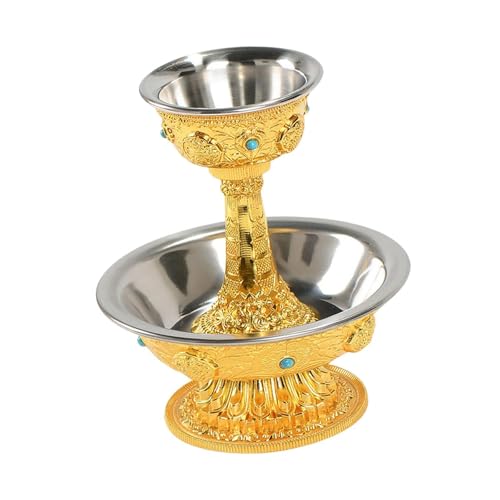 Copa de sacrificio budista y botella de ofrenda ritual para altar de Buda 5