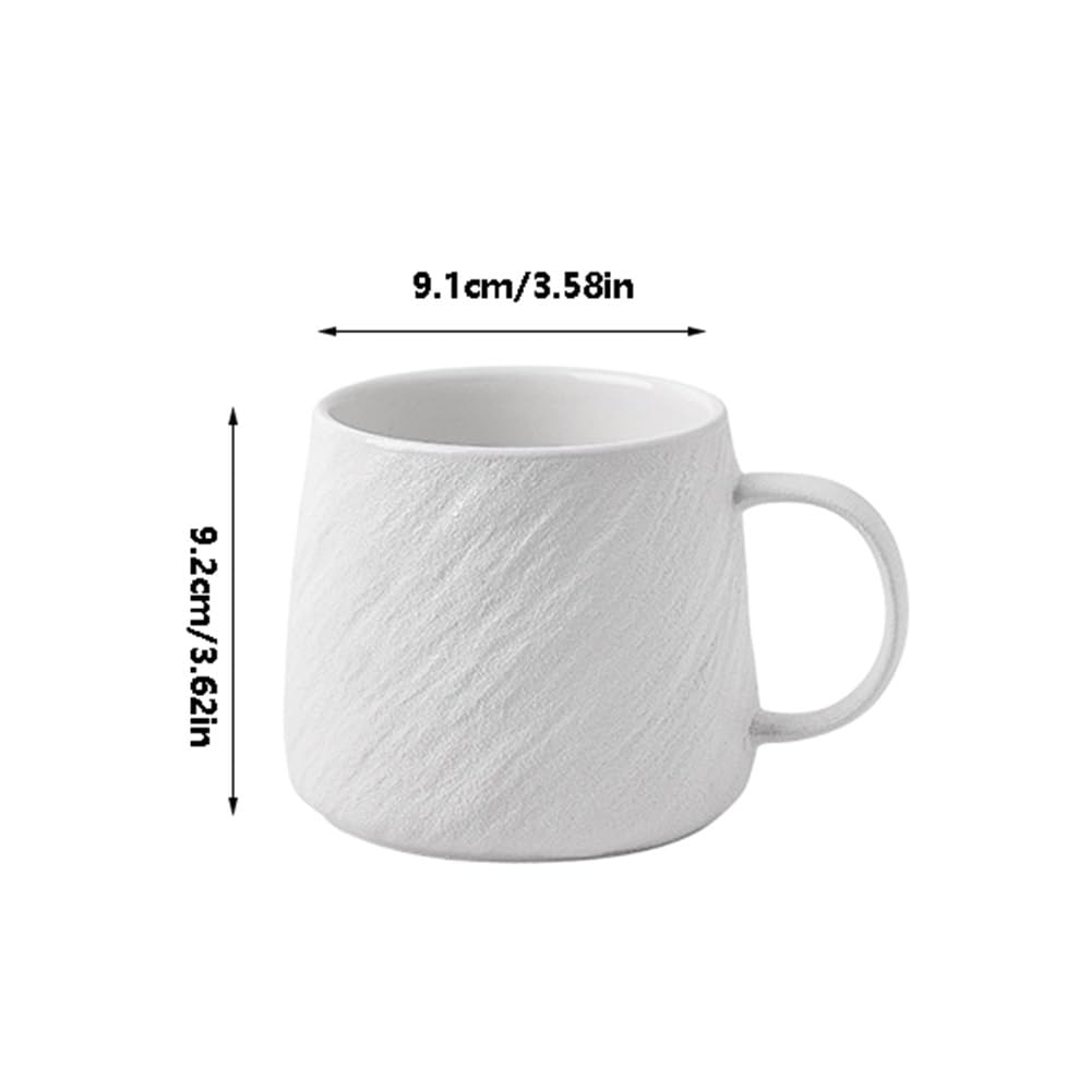 Kubek do kawy Matowy kubek o fakturze kamienia, ceramiczny do kawy w dwóch kolorach, zestaw 1, dużej pojemności 16,91 uncji, męskich kubków wody Kubki(Biały)