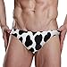 JHKKU Men's Cow Print Swim Briefs Fashion Low Rise Bikini Swimwear Beach Swimsuits with Drawstring XL