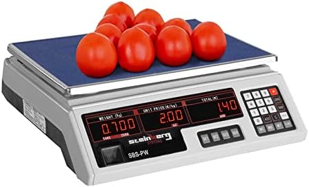 Pesaje Industrial Steinberg Balanza De Control Báscula SBS-PW-402CR (Pesaje Hasta 40 Kg, Precisión De 2 G, 7 Memorias, 33 X 24 X 0,6 Cm Báscula De Control Steinberg