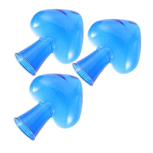 TOGEVAL 3pcs Heart Shaped Glass Vases Wooden Frames, High Borosilicate Glass Hydroponic, Small Decorative Indoor Flower Bottles for Tabletop and Home Decor