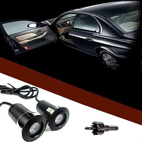 FOLGEMIR 2 Unids Iluminación de Entrada con Logo, Coche Logo proyección LED, Puerta fantasma Shadow Light Bienvenido Lámpara de Luz, DC 12V, universal para todos los autos Cover
